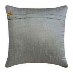 Silver Birdy - Gray Art Silk Throw Pillow Cover