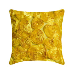 Sun Blooms - Yellow Art Silk Throw Pillow Cover