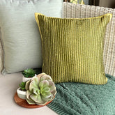 Misty Green - Green Cotton Linen Throw Pillow Cover