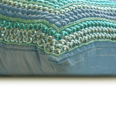 Blue Celebrations - Aqua Blue Art Silk Decorative Euro Sham