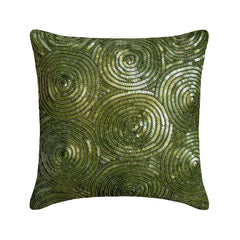 A Touch Of Envy - Green Art Silk Decorative Euro Sham