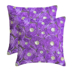 Lavender Roses - Lavender Art Silk Throw Pillow Cover