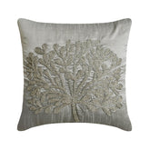 The Silver Tree - Silver Art Silk Throw Pillow Cover