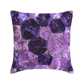 Violet Blooms - Purple Art Silk Throw Pillow Cover