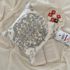 White Velvet Throw Pillow Cover - Frosted Glamour