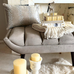 Silver Velvet Lumbar Pillow Cover - Crystal Frostline