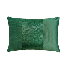 Green Center - Art Silk Green Decorative Lumbar Pillow Cover