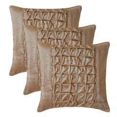 Knotty Pearl Beige - Pearl Beige Velvet Decorative Euro Sham