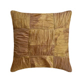 Dreamy Gold - Gold Crushed Art Silk Throw Pillow Cover