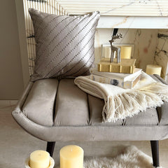 Gray Satin Throw Pillow Cover - Crystal Shine