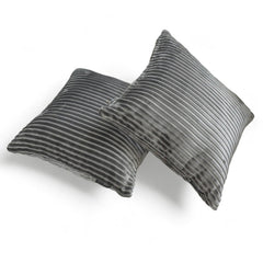 Gray Velvet Throw Pillow Cover - Gray Lines