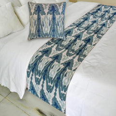Blue Mirage Decorative Bed Runner and Pillow Cover