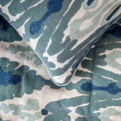 Blue Mirage - Cotton Blue Decorative Bed Runner and Pillow Cover