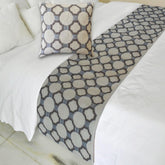 Stitched Symmetry Decorative Bed Runner and Pillow Cover