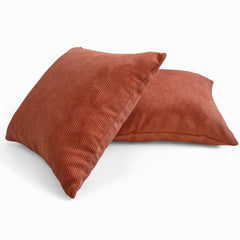 Rust Velvet Throw Pillow Cover - Rust Cords