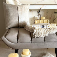 Gold & Silver Velvet Throw Pillow Cover - Moonlit Ash