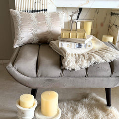 Ivory Satin Lumbar Pillow Cover - Pearl Enigma