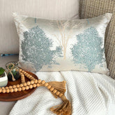 Azure Frost Lumbar Pillow Cover