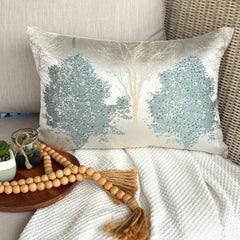 Azure Frost Lumbar Pillow Cover