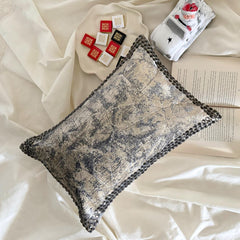 Gray Velvet Lumbar Pillow Cover - Crystal Shards