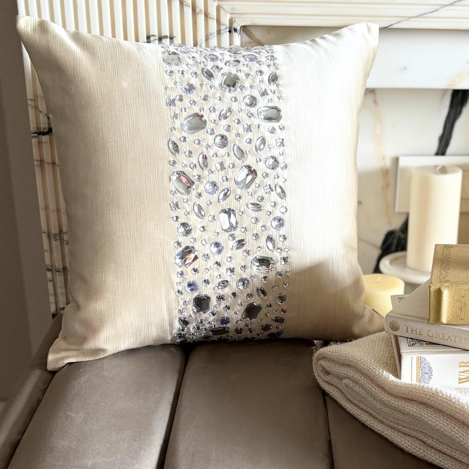 Crystal Glitter Throw Pillow Cover