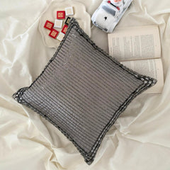 Gray Satin Throw Pillow Cover - Radiant Crystals