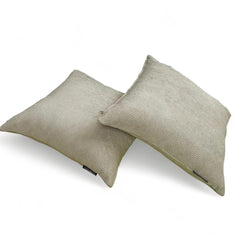 Light Gray Velvet Throw Pillow Cover - Light Gray Cords
