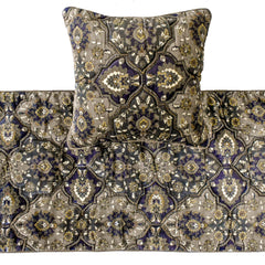 Pewter Palace - Velvet Gray Decorative Bed Runner and Pillow Cover