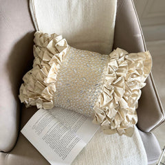 Cream Satin Lumbar Pillow Cover - Gleam And Grace