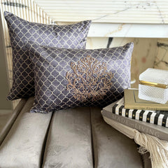 Brown Velvet Lumbar Pillow Cover - Malika Brown