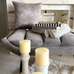 Beige Velvet Throw Pillow Cover - Nour Beige