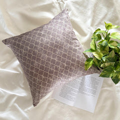 Beige Velvet Throw Pillow Cover - Nour Beige