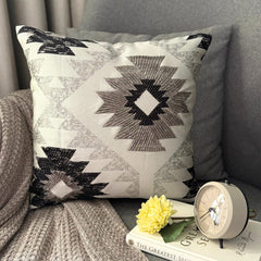 Pewter, Silver & Gunmetal Jacquard Throw Pillow Cover - Silver Solstice