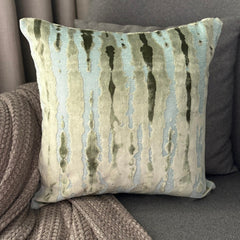 Sage & Gray Velvet Throw Pillow Cover - Grudge Haze