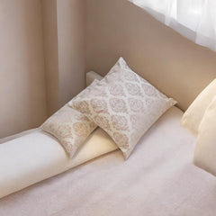 Pink Jacquard Throw Pillow Cover - Blush Baroque