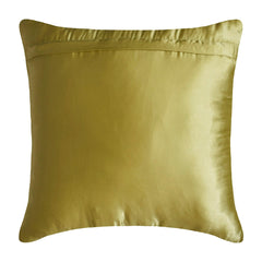 Diamonds And Ruffles - Green Satin Throw Pillow Cover
