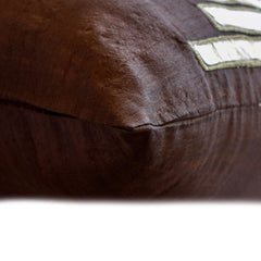 Metallic Ladder - Brown Art Silk Throw Pillow Cover