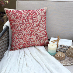 Blooming Maze - Mocha Cotton Linen Throw Pillow Cover