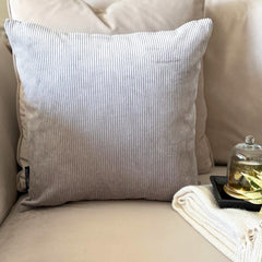 Light Gray Velvet Throw Pillow Cover - Light Gray Cords