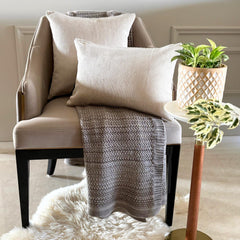 Ivory Velvet Throw Pillow Cover - Ivory Cords