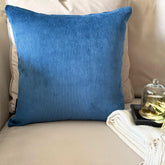 Blue Velvet Throw Pillow Cover - Blue Cords