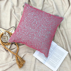 Dream Catcher - Pink Cotton Linen Throw Pillow Cover
