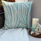 Arctic Layer - Aqua Blue Art Silk Throw Pillow Cover