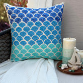Blessed With The Sea - Blue Art Silk Throw Pillow Cover