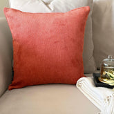 Rust Velvet Throw Pillow Cover - Rust Cords