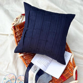 Navy Blue Love Tune - Navy Blue Suede Throw Pillow Cover