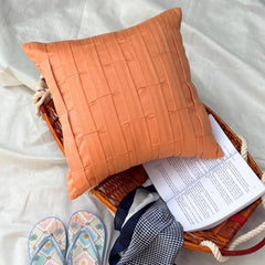 Orange Love Tune - Orange Faux Suede Halloween Throw Pillow Cover