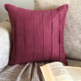 Deep Burgundy Love Tune - Burgundy Suede Throw Pillow Cover