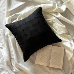 Black Love Tune - Black Suede Halloween Throw Pillow Cover