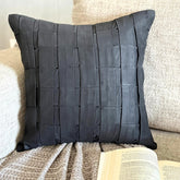 Black Love Tune - Black Suede Halloween Throw Pillow Cover